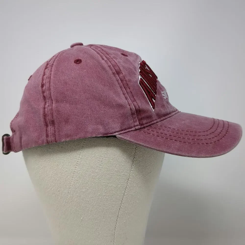 Baseball Cap Red OSFM Amsterdam Since 1275 Slideback Distressed Adjustable Hat